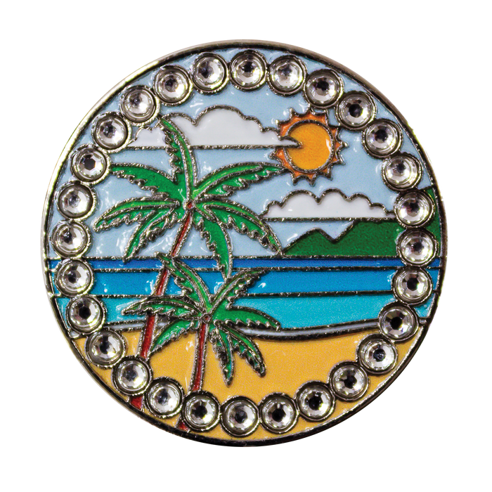 Bling Beach Oasis Ball Marker and Hat Clip Set
