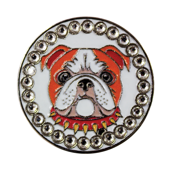 Bling English Bulldog Ball Marker and Hat Clip Set