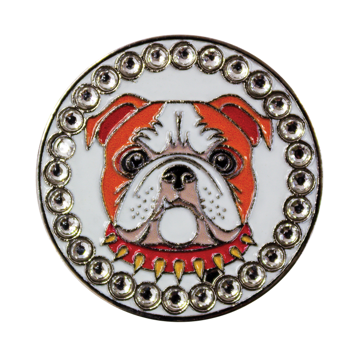 Bling English Bulldog Ball Marker and Hat Clip Set