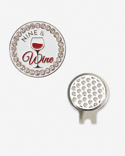 Bling Nine & Wine Ball Marker & Hat Clip Set