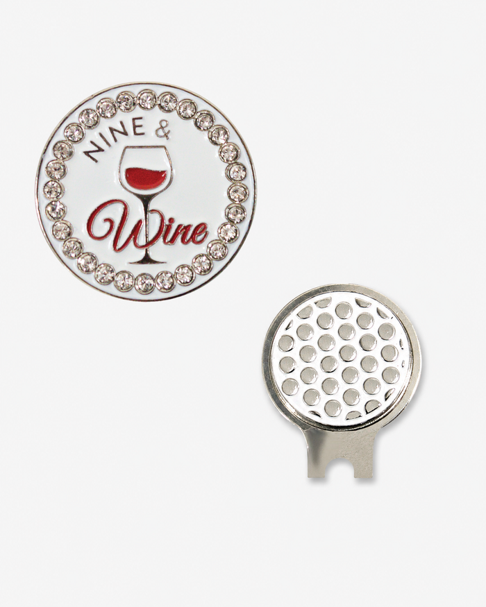 Bling Nine & Wine Ball Marker & Hat Clip Set