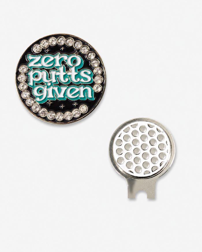 Bling Zero Putts Given Ball Marker & Hat Clip Set