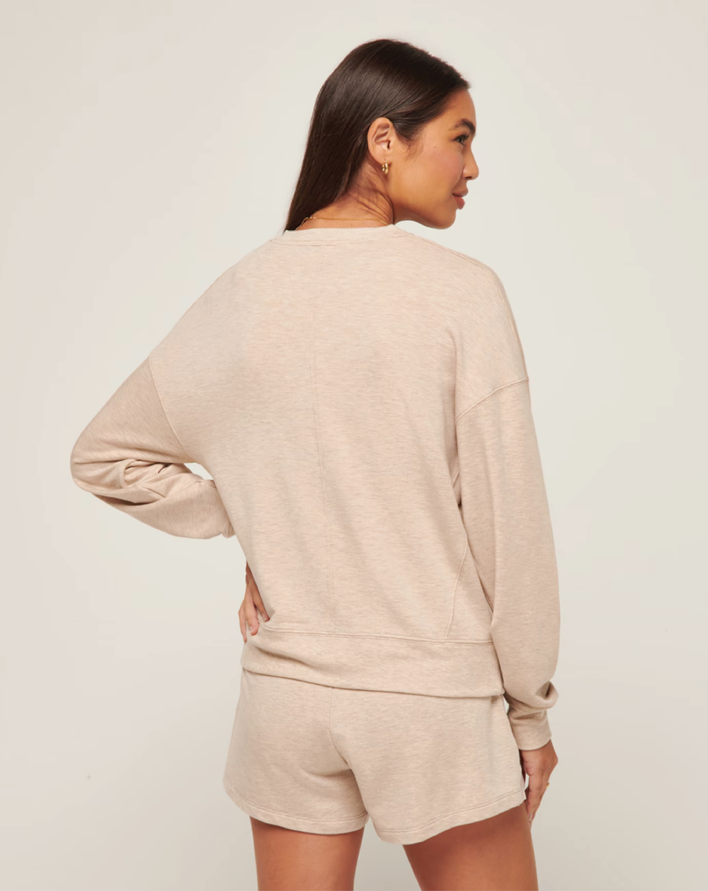 Back view of the TravisMathew Cloud Terry Crew with a relaxed, comfortable fit.