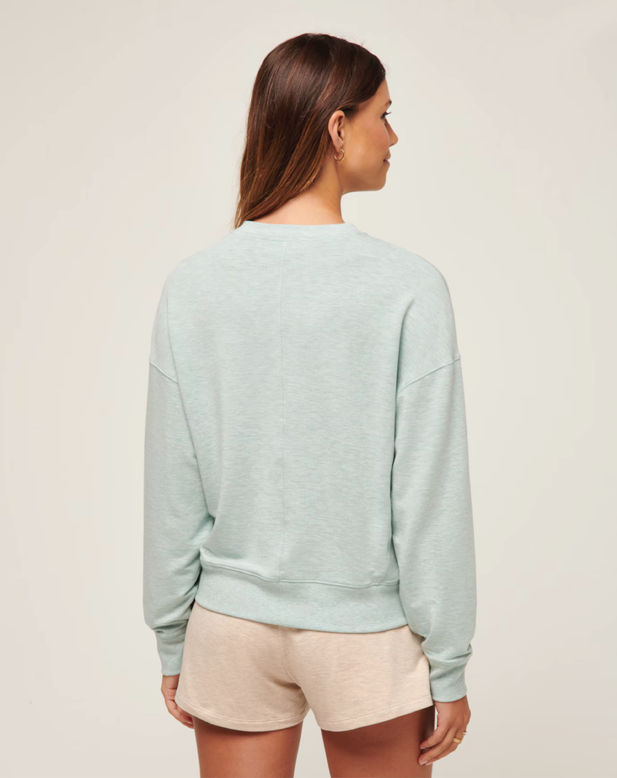 Back view of the TravisMathew Cloud Terry Crew with a relaxed, comfortable fit.