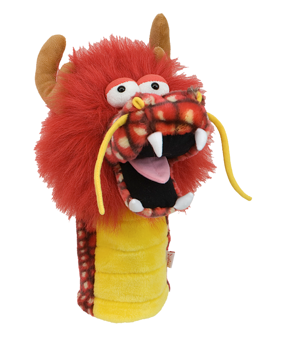 Red dragon golf driver headcover by Daphne’s Headcovers designed to fit 460cc drivers.