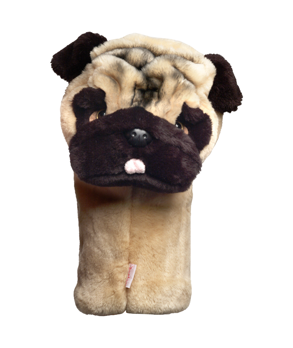 Pug dog golf driver headcover by Daphne’s Headcovers designed to fit 460cc drivers.