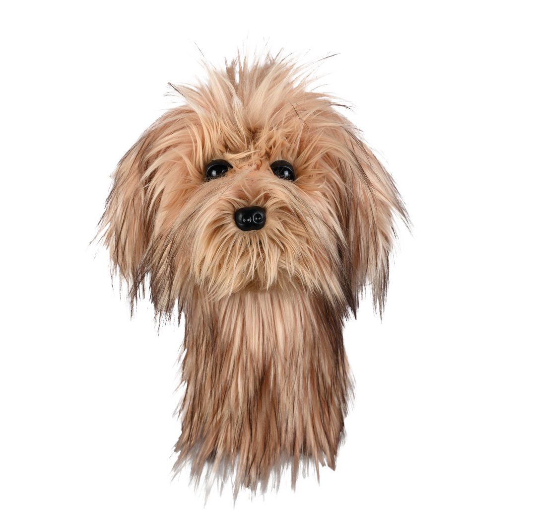 Scruffy dog golf driver headcover by Daphne’s Headcovers.