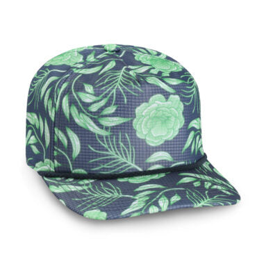 Green Fish Bones Snapback Mesh Hat - Heather/Green Mesh- SOLD OUT