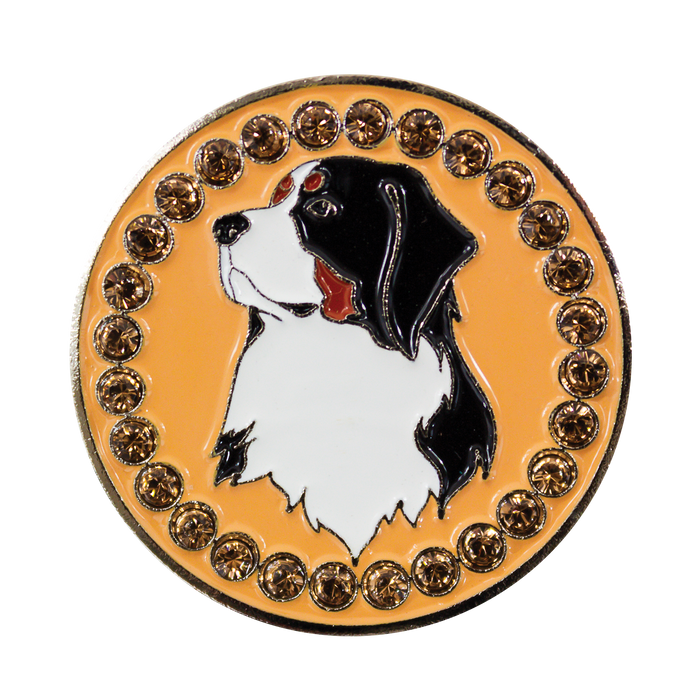 Bling Bernese Mountain Dog Ball Marker and Hat Clip Set