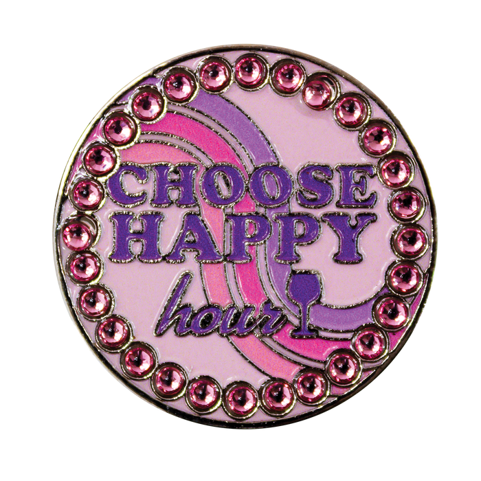 Bling Happy Hour Ball Marker & Hat Clip Set