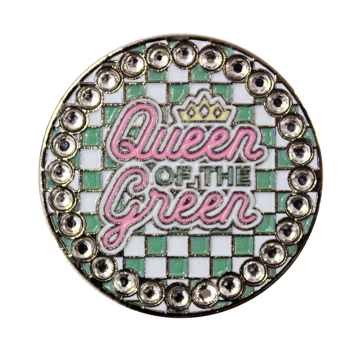 Bling Queen Of The Green Ball Marker & Hat Clip Set