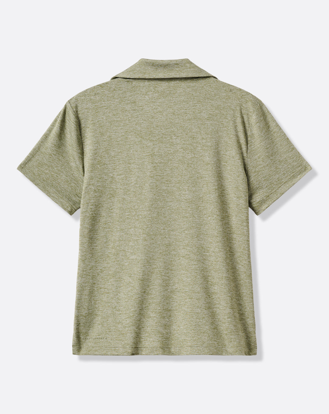 TravisMathew women’s Skyloft Light Polo heather oil green back product image.