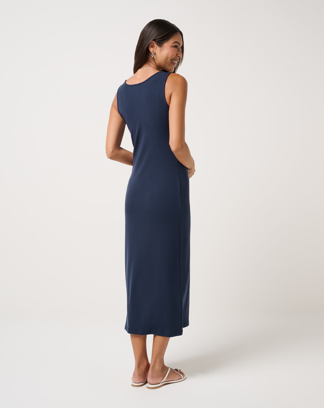 Cloud Rib Button Tank Dress