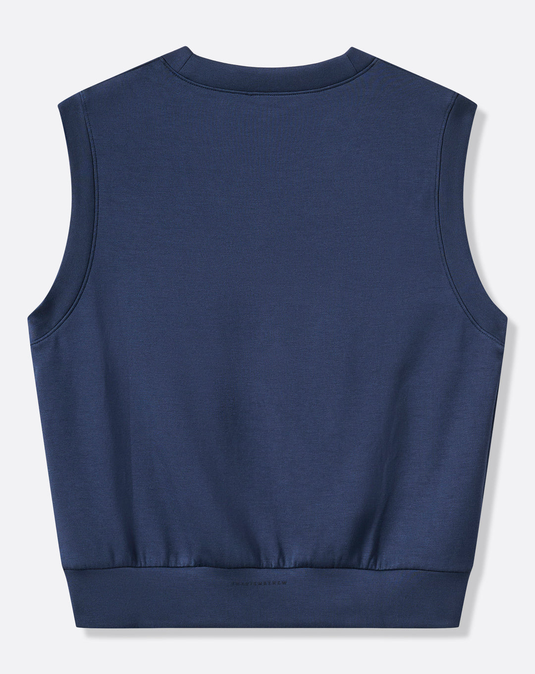 TravisMathew women’s Skyloft Soft Vest navy back product image.