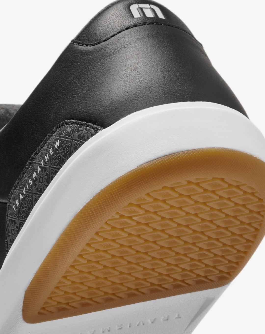 Detail rear view of the TravisMathew Modern Cup Shoe outsole.