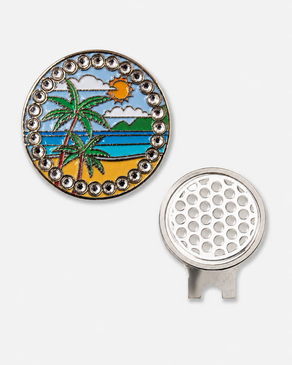 Bling Beach Oasis Ball Marker and Hat Clip Set