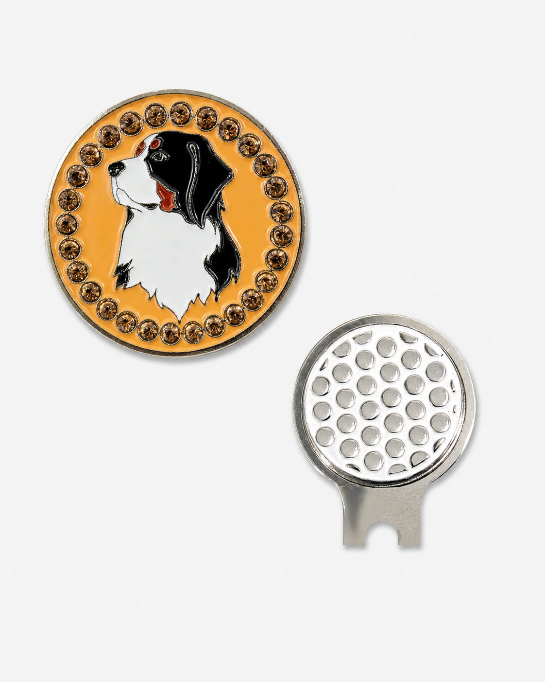 Bling Bernese Mountain Dog Ball Marker and Hat Clip Set