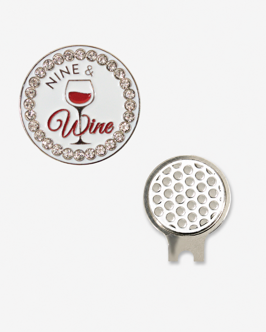 Bling Nine & Wine Ball Marker & Hat Clip Set