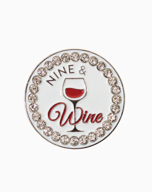 Bling Nine & Wine Ball Marker & Hat Clip Set