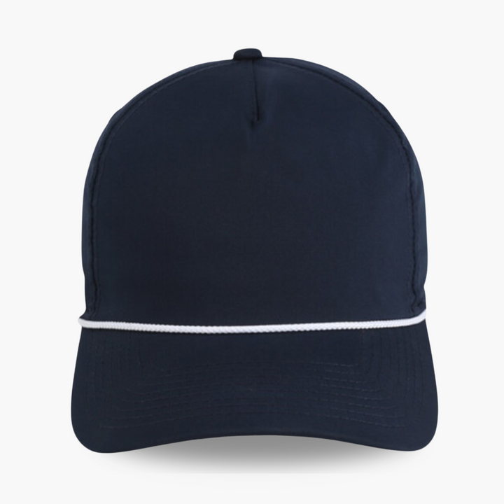 Navy Imperial Wrightson Rope Cap featuring a clean white braided rope detail across the brim, displayed on a neutral studio background.